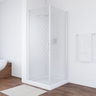 Душевой уголок Vegas Glass EP-Fis 80 01 R05 L, 80х80 см, профиль белый, стекло с узором