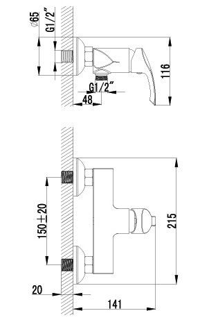 Смеситель для душа Lemark plus Strike LM1103C фото 2