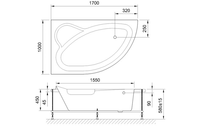 Акриловая ванна Royal Bath Alpine RB819102L 170x100 L