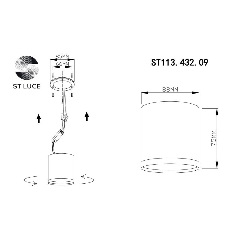 Светильник потолочный St Luce RENE 9W ST113.432.09