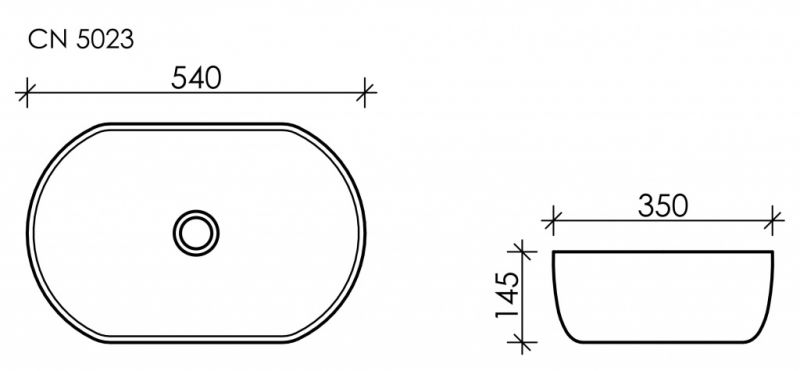 Раковина-чаша овальная Ceramica Nova Element CN5023 54х35 см