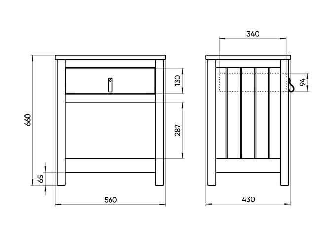 Тумба прикроватная Ellipsefurniture Wood (белый) WW010501010101 фото 3