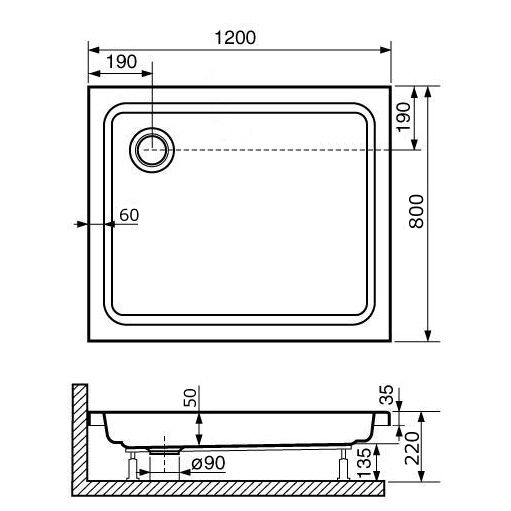 Душевой поддон RGW STYLE 16180282-11 120x80 см