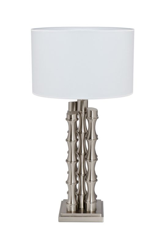 Лампа настольная Bamboo плафон белый, сатин.никель Garda Decor BD-2363095