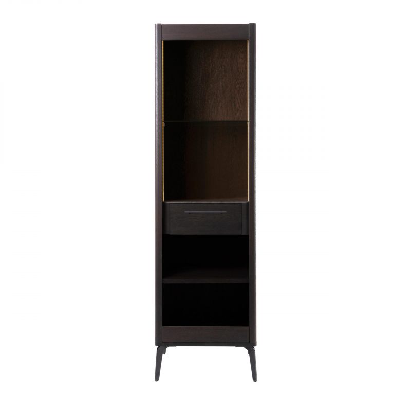 Шкаф витрина дуб темно коричневый Elements WR-3N1R фото 1