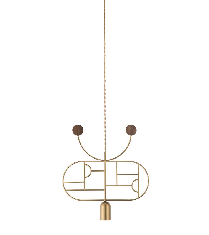 Подвесной светильник NOMON HOME WOODEN DOTS, CONF. 08, GOLD/WALNUT BD-2788667 фото 1