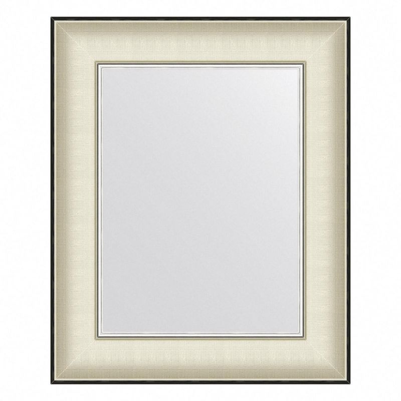 Зеркало настенное  Evoform Definite в багетной раме белая кожа с хромом, 44х54 см, BY 7636
