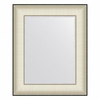 Зеркало настенное  Evoform Definite в багетной раме белая кожа с хромом, 44х54 см, BY 7636