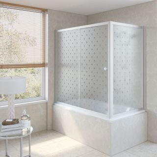 Ограждение на ванну раздвижное Vegas Glass ZV+ZVF 150x70 07 R05 R, профиль хром, стекло с узором