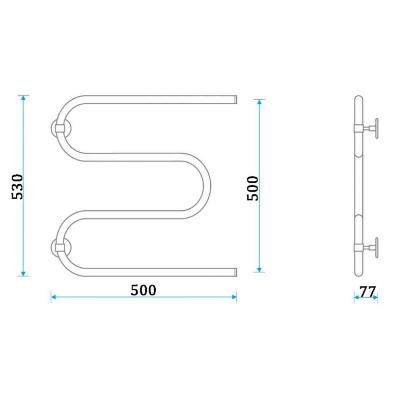 Полотенцесушитель водяной Energy Solo 500/500 Соло 50/50