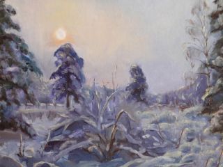 Картина "Зимний пейзаж" Ирина Гвоздецкая