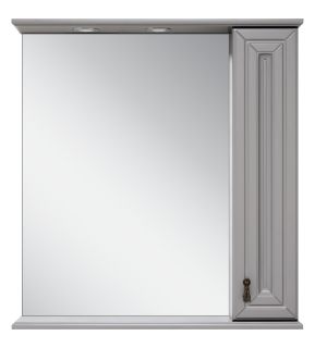 Зеркальный шкаф Misty Лувр П-Лвр03075-1504П 75х80 см, серый, R
