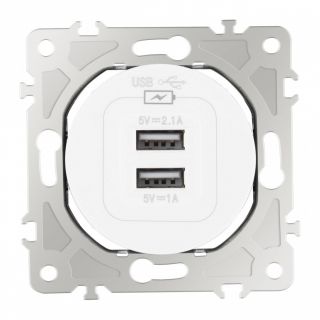 Розетка USB 2.1А+1А 202.46-1.white Arte Milano