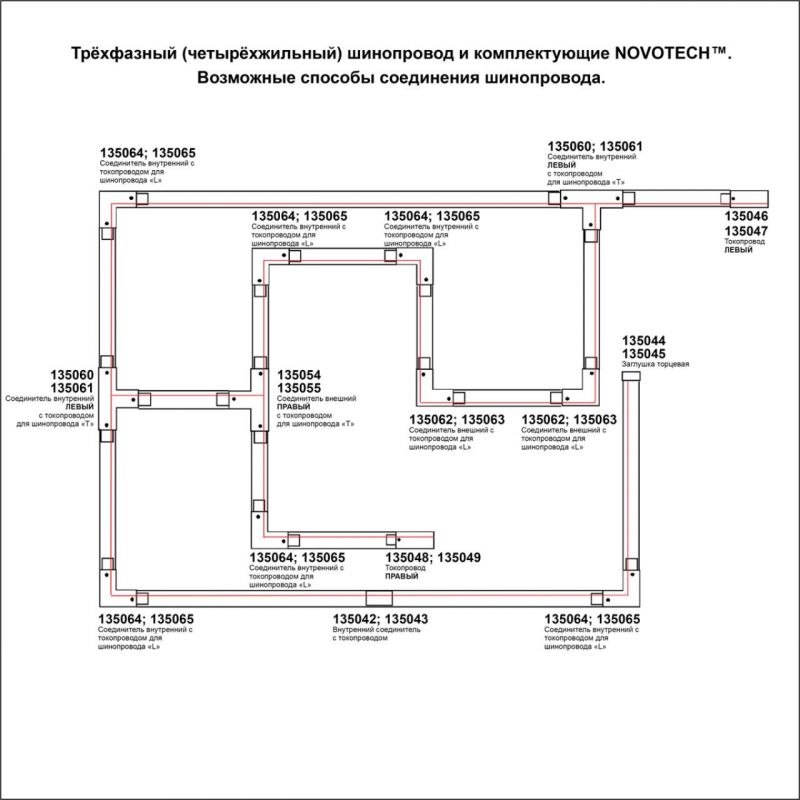 Соединитель для трехфазного шинопровода Novotech 135063