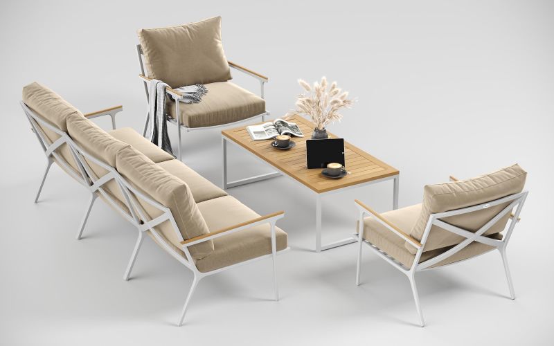 Лаунж зона Gardenini Premium Calma Long (двухместный диван, кофейный столик, 2 кресла) BD-3121419 фото 7