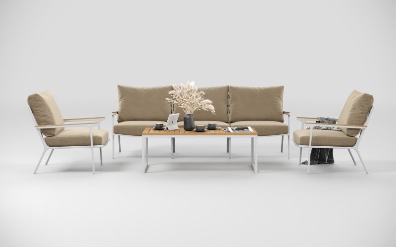 Лаунж зона Gardenini Premium Calma Long (двухместный диван, кофейный столик, 2 кресла) BD-3121419 фото 2