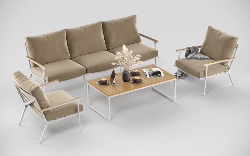 Лаунж зона Gardenini Premium Calma Long (двухместный диван, кофейный столик, 2 кресла) BD-3121419 фото 4