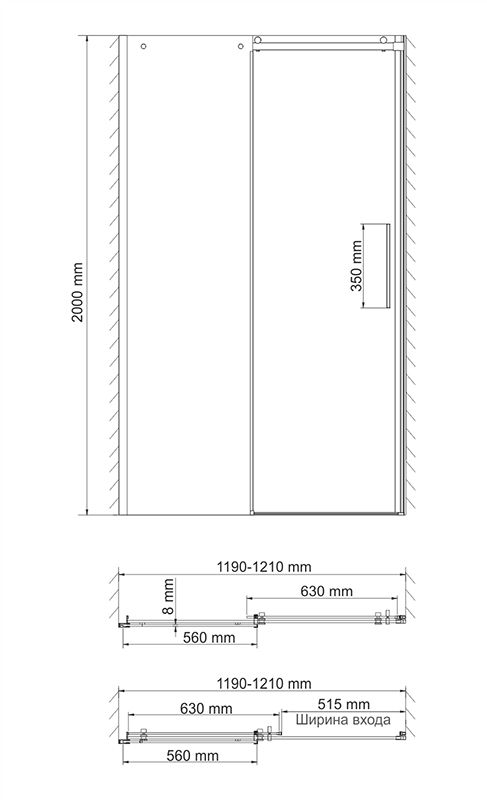 Душевая дверь WasserKRAFT Dinkel 58R05 120 см фото 3