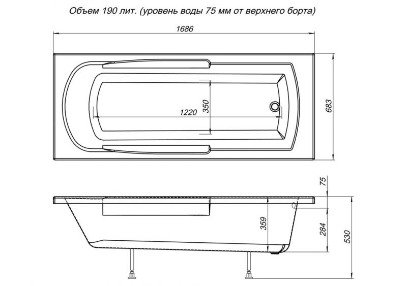 Фронтальная панель для ванны Aquanet Extra 00206341 фото 3