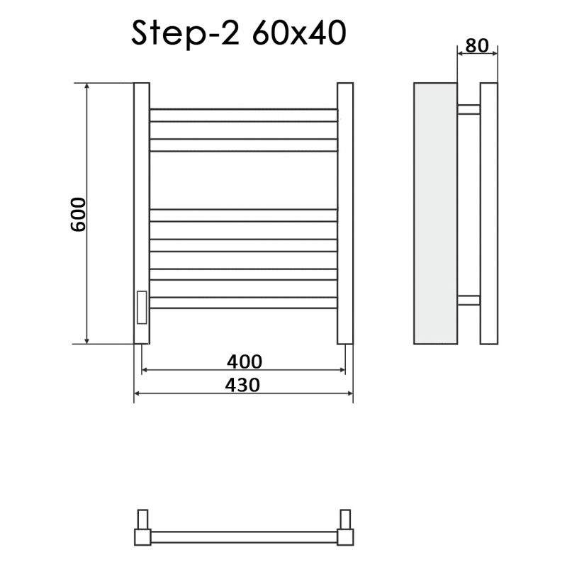 Полотенцесушитель электрический Ника STEP-2 60/40 лев