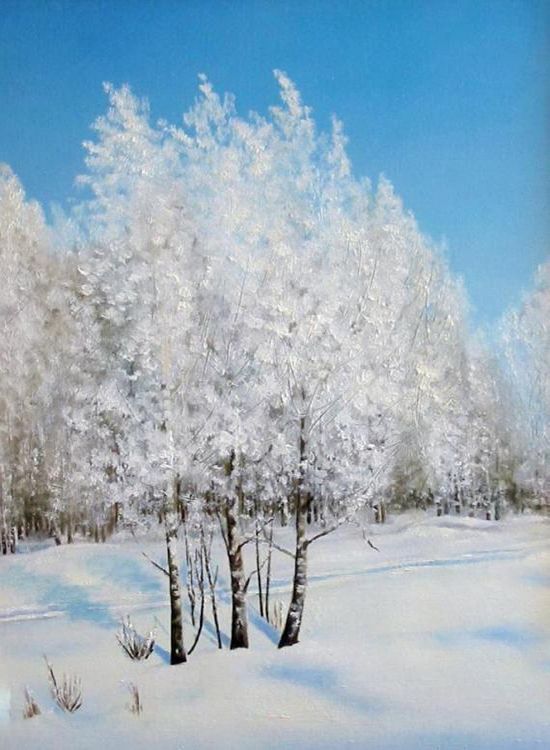 Картина "Зима в Тальменке" Владимир Абаимов