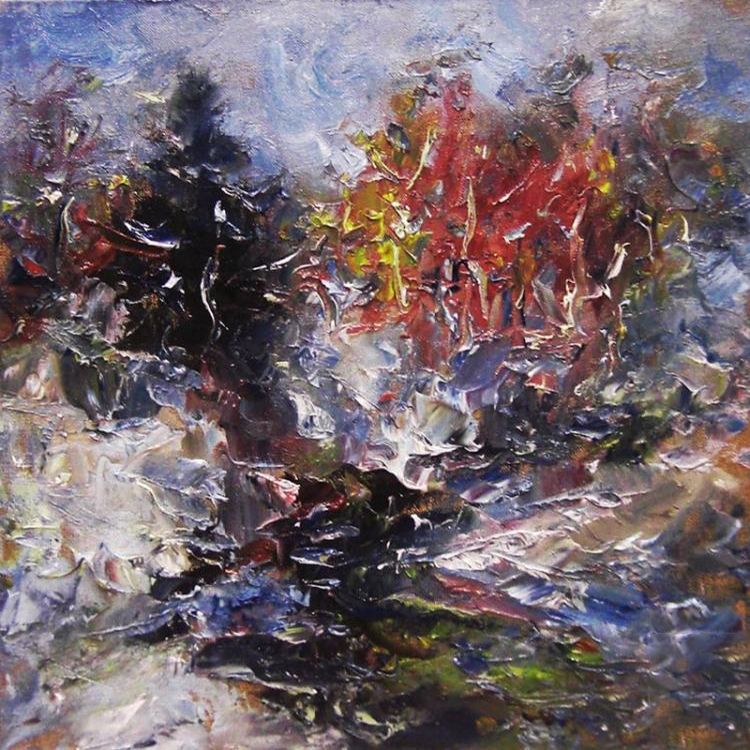 Картина "Зимняя речка" 40x40 Желнов Николай фото 1