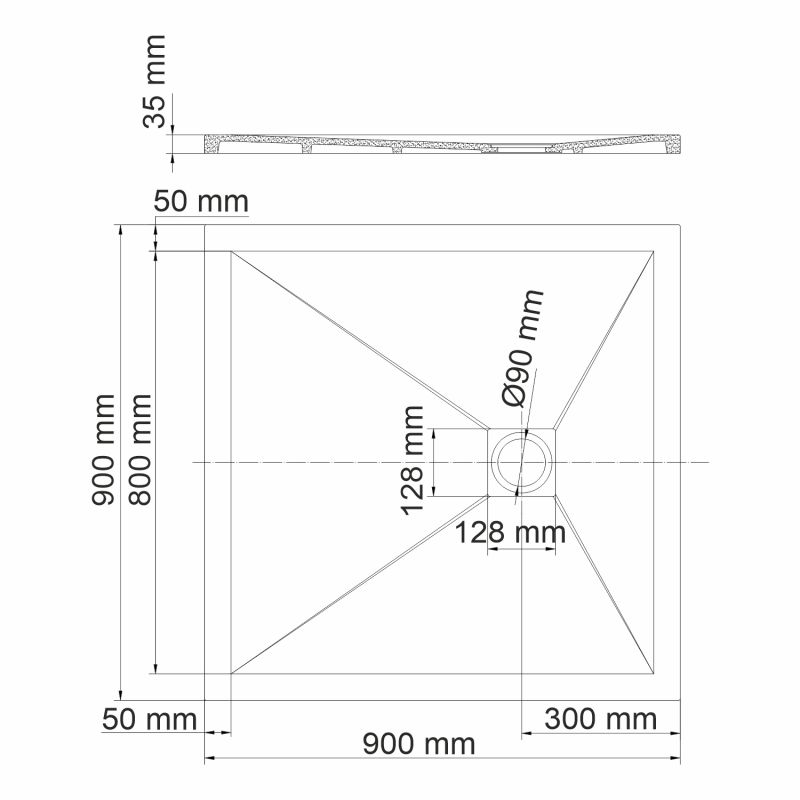 Душевой поддон WasserKraft Aller 10T 10T03 90x90 бежевый