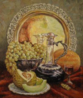 Картина "Натюрморт с вином" Бакаева Юлия