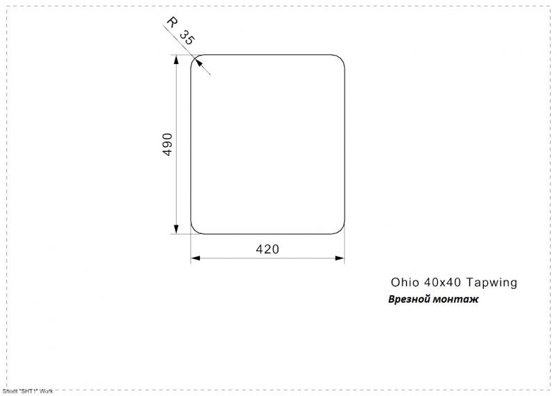 Мойка Reginox Ohio 40x40 Tapwing Atomic Grey