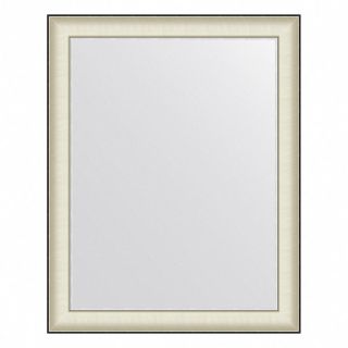 Зеркало настенное  Evoform Definite в багетной раме белая кожа с хромом, 78х98 см, BY 7633