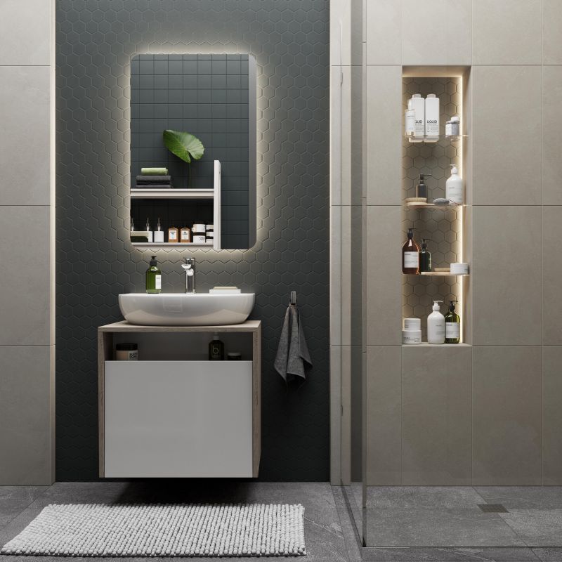 Зеркало Kerama Marazzi Pro PRO.mi.55\WHT 55х85 см, с подсветкой фото 5