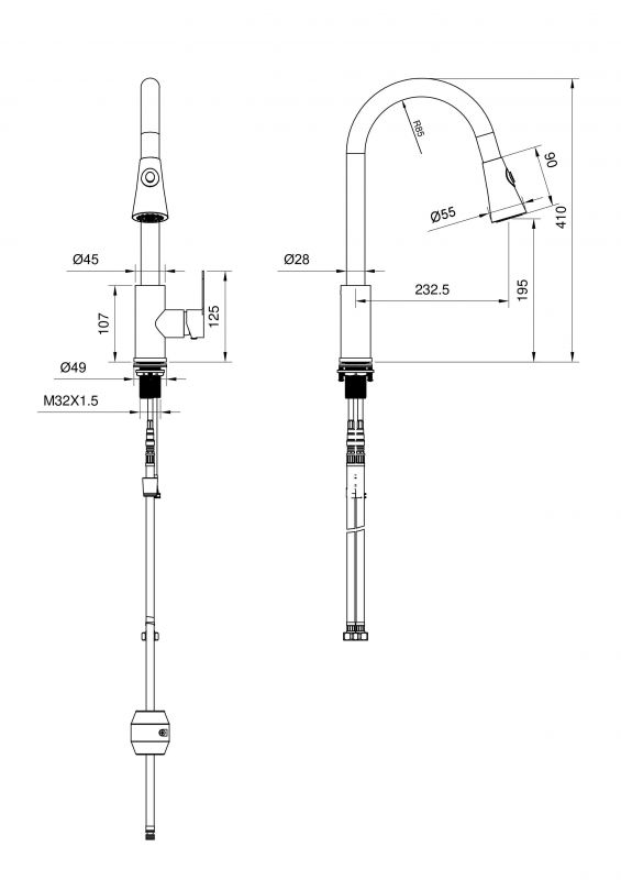 Смеситель для кухни WONZON & WOGHAND WW-121E201L-BS Никель фото 2