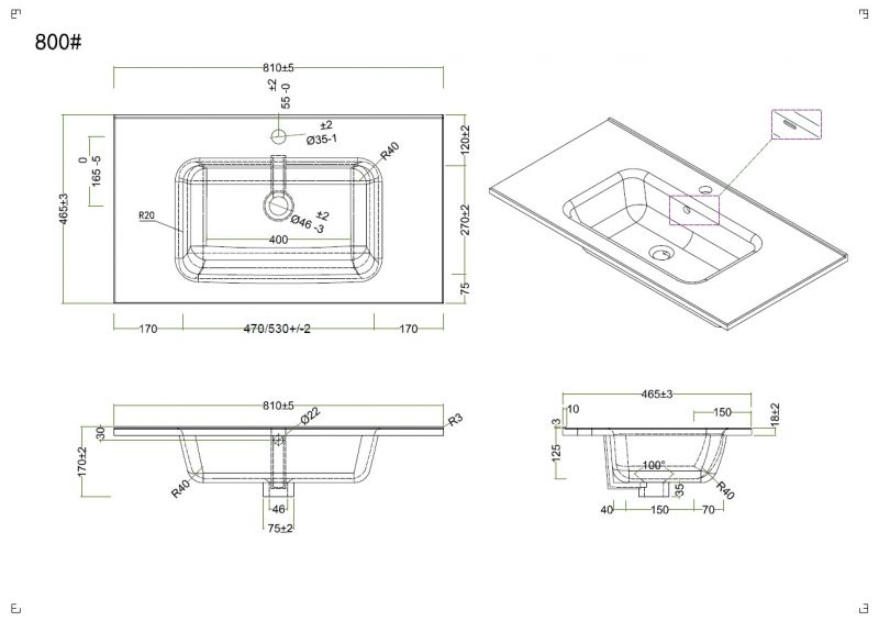 Раковина мебельная BelBagno BB800ETL для тумбы фото 2