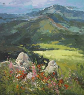 Картина "Начало весны в Альпийских лугах" Отрошко Александр