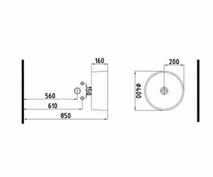 Раковина-чаша Bien Harmony HRLG04001FD0B7000 40 см, черная матовая