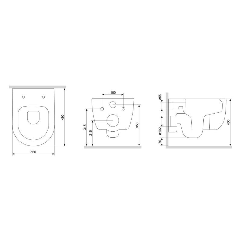 Подвесной унитаз Damixa Sirius DX86C1700MBSC с микролифтом, черный