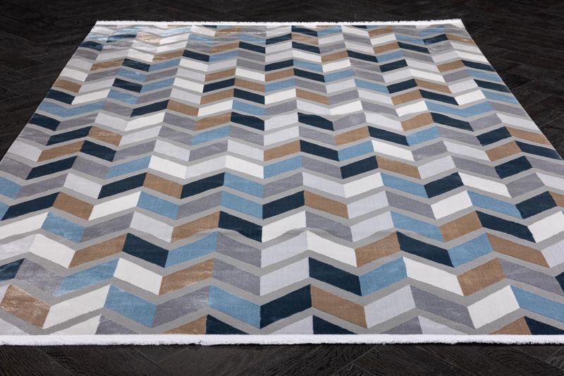 Турецкий ковер из полиэстера Carpet «PARKER» 0106A-BLU 160 x 230 см фото 3