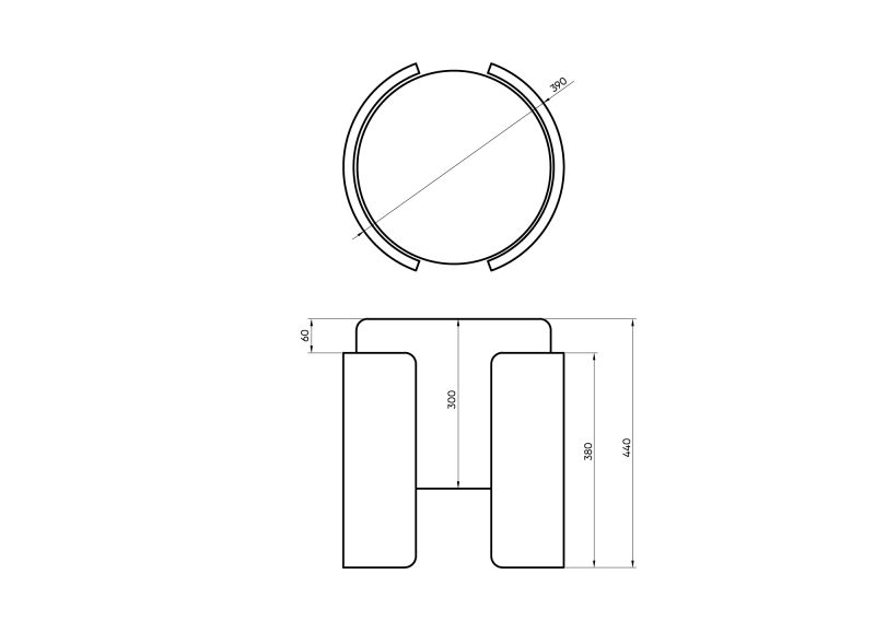 Пуф Ellipsefurniture Lagom (молочный, натуральный дуб) LG010312540301 фото 6