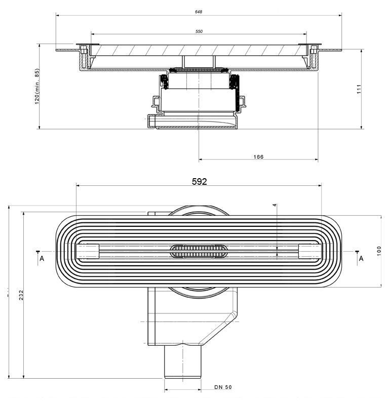 Душевой лоток Pestan Premium Slim Line 13100032 55 см