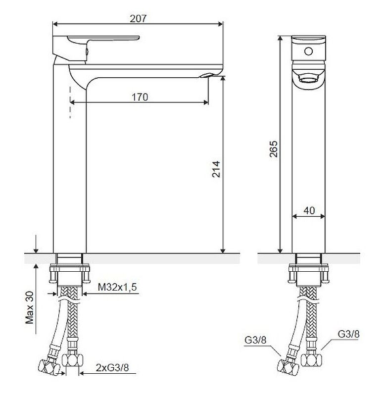 Смеситель Excellent Glad ARAC.1102CR