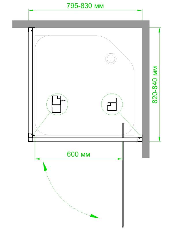 Душевой уголок Royal Bath HV 80x80x185, RB8080HV-C-CH фото 2