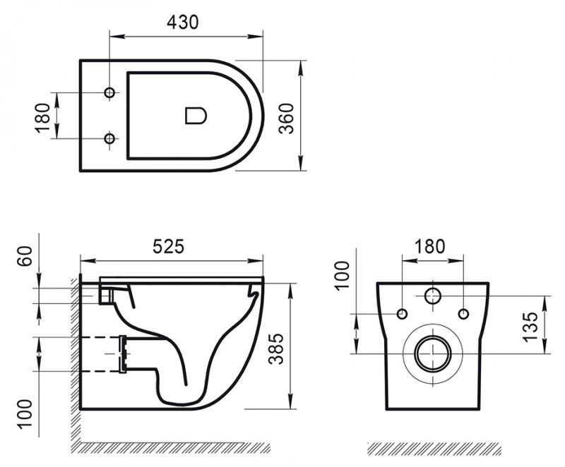 Унитаз подвесной безободковый BelBagno ONDA BB066CHR