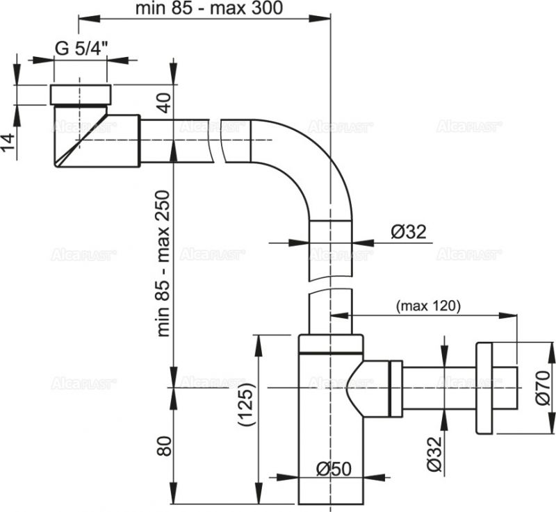 Сифон для умывальника AlcaPlast A403 фото 2