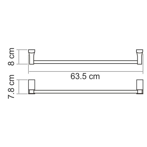 Держатель полотенец одинарный WasserKRAFT Lopau K-6030 8 см