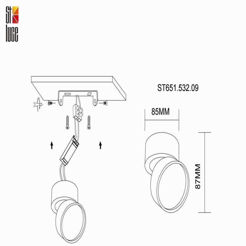 Светильник потолочный поворотный ST Luce 9W ST651.532.09