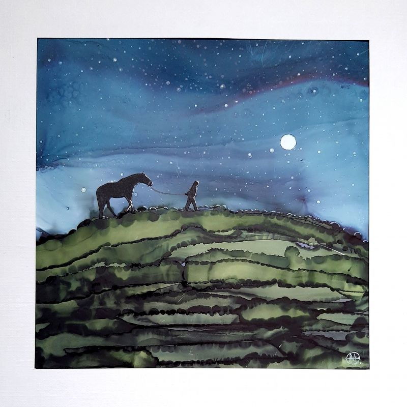 Картина "Выйду  ночью в поле  с конем" Оксана Маленко