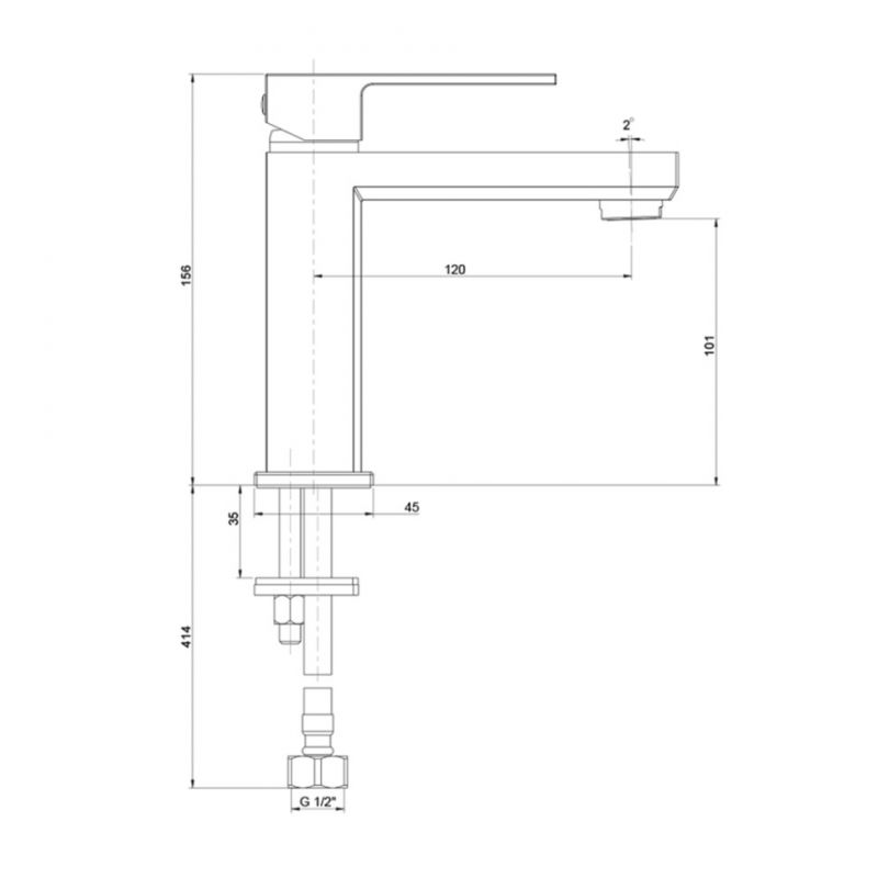 Смеситель для раковины Paini Grazia 21CR205S