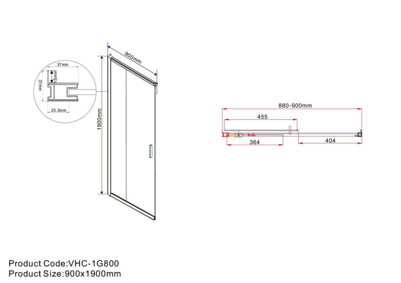 Душевой уголок Vincea Garda VSS-1G9012CL 120х90 см