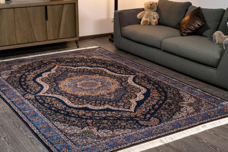 Турецкий ковер из шёлка и модала Carpet «SILK QUM» 9062E-NAVY-L.BLU 200 x 300 см фото 2