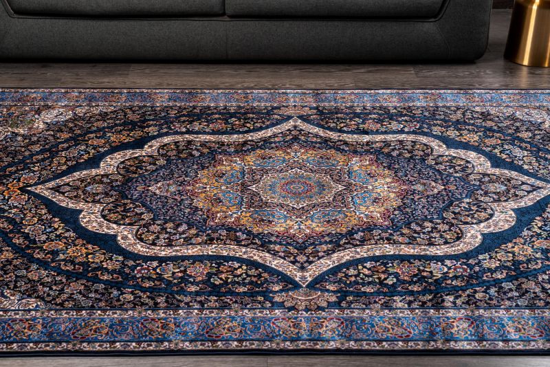 Турецкий ковер из шёлка и модала Carpet «SILK QUM» 9062E-NAVY-L.BLU 200 x 300 см фото 3